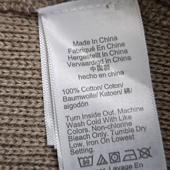 JCrew Women L Lady Jacket Cardigan Sweater Gold Button Brown Quiet Luxury Cotton - Picture 11 of 16